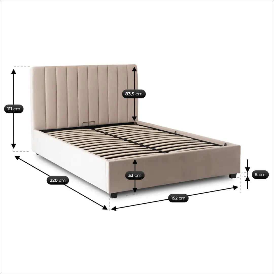 Lova 140x200 Velvet Cream TE2609 - €291.08 Save 15% __label:Pristatymas 5-14 d.d., Newelite Naujausi produktai | Namų