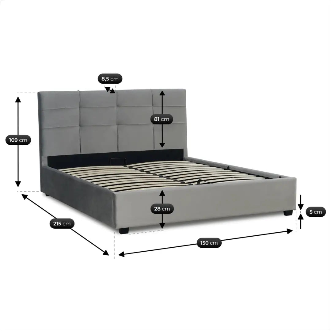 Lova 140x200 Velvet tamsiai pilka TE2606 - €292 Save 15% __label:Pristatymas 5-14 d.d., Newelite Naujausi produktai
