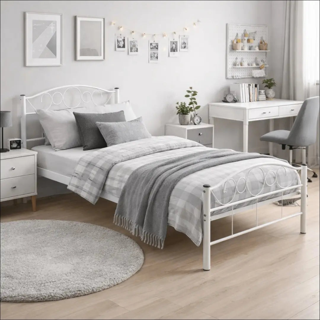 Lova baltos spalvos 90x200 TE265 - €87 Save 15% 50-100, __label:Pristatymas 5-14 d.d., elite, uzsakomi, uzsakomi lova