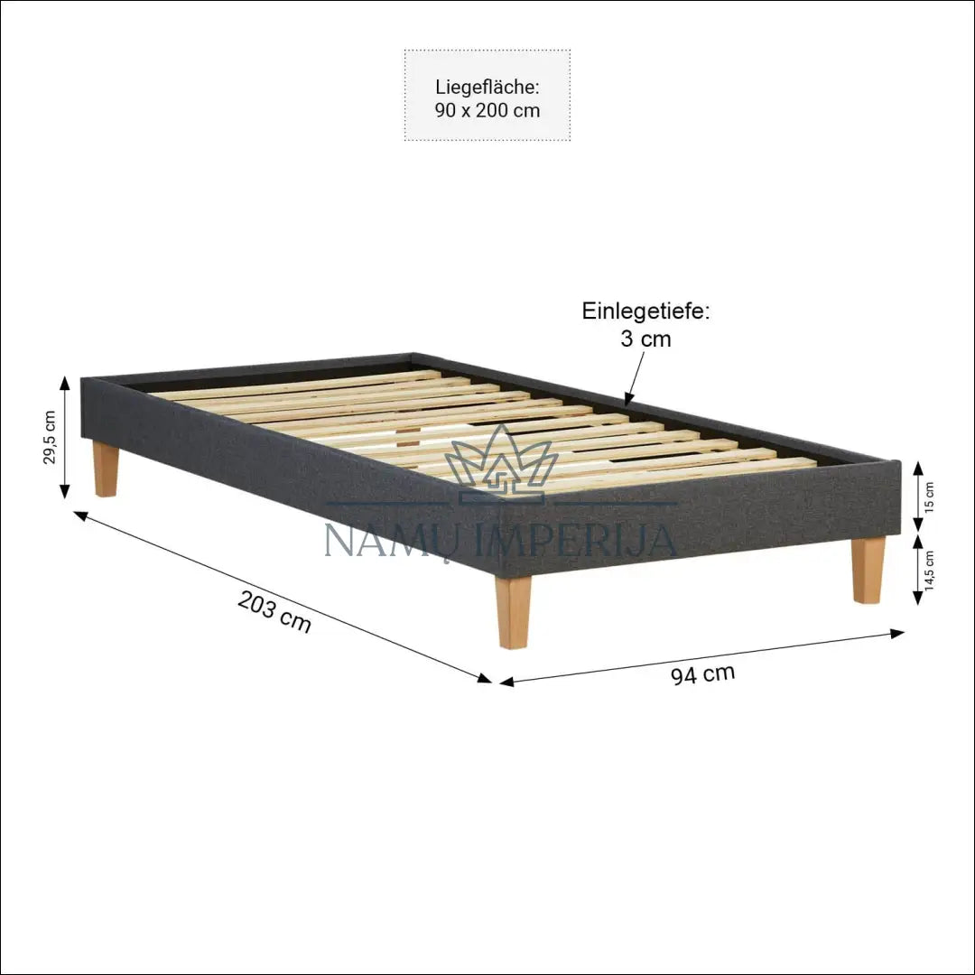 Lova GI605 - €97 Save 50% 50-100, __label:Pristatymas 1-2 d.d., color-pilka, lovos-miegamojo, material-gobelenas €50