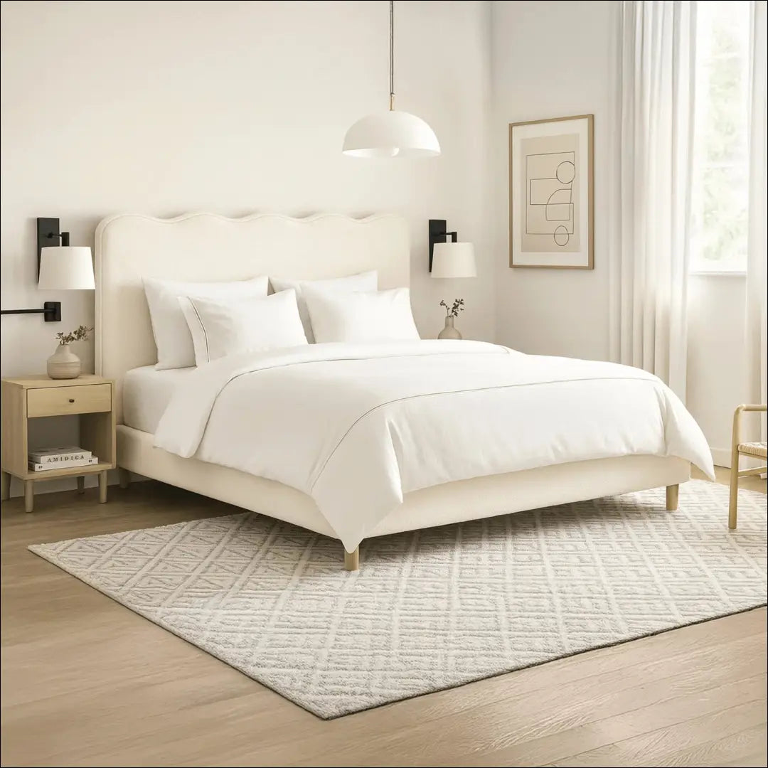 Lova su buklė audinio audiniu kreminės spalvos 180x200 TE950 - €297 Save 15% __label:Pristatymas 5-14 d.d., elite,