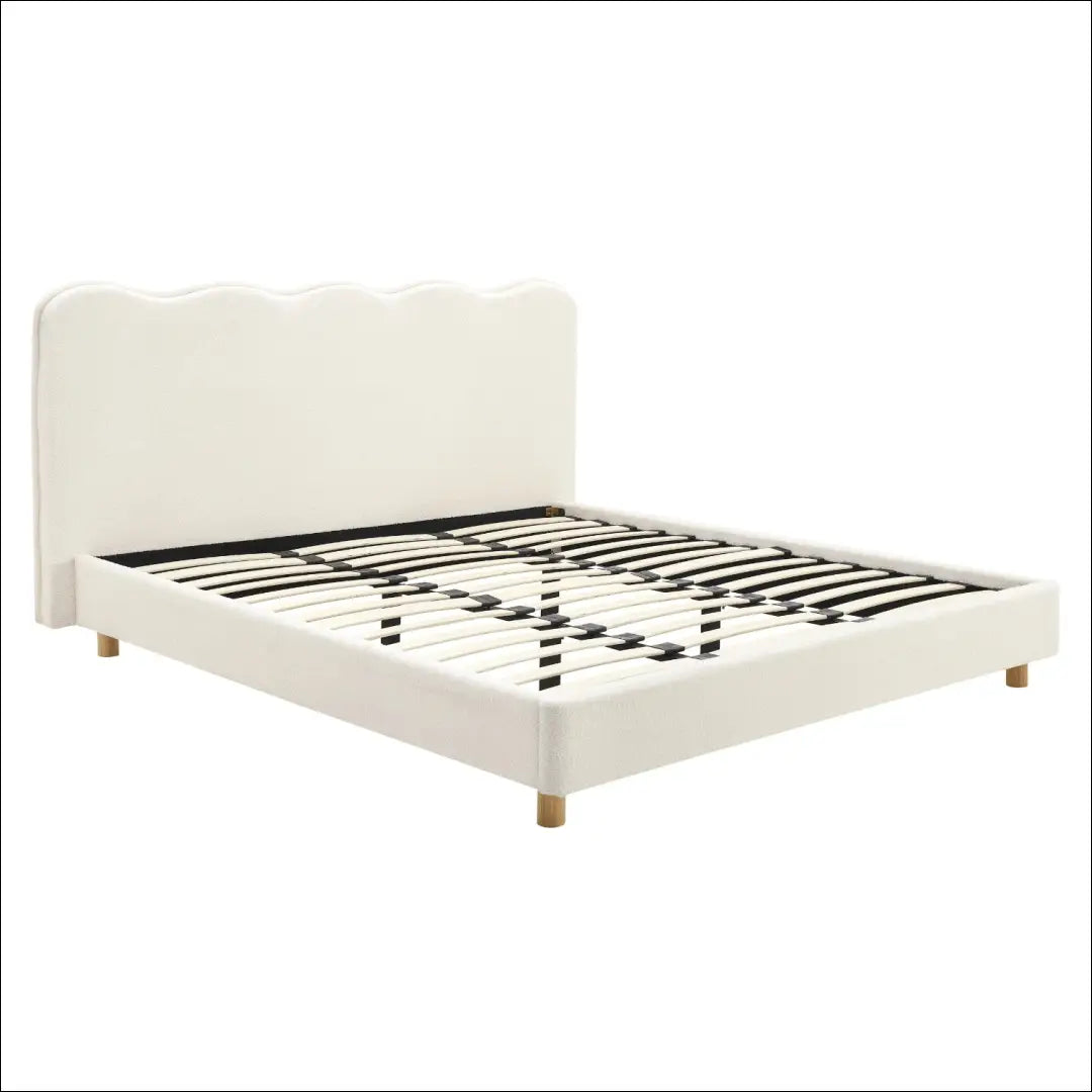 Lova su buklė audinio audiniu kreminės spalvos 180x200 TE950 - €297 Save 15% __label:Pristatymas 5-14 d.d., elite,