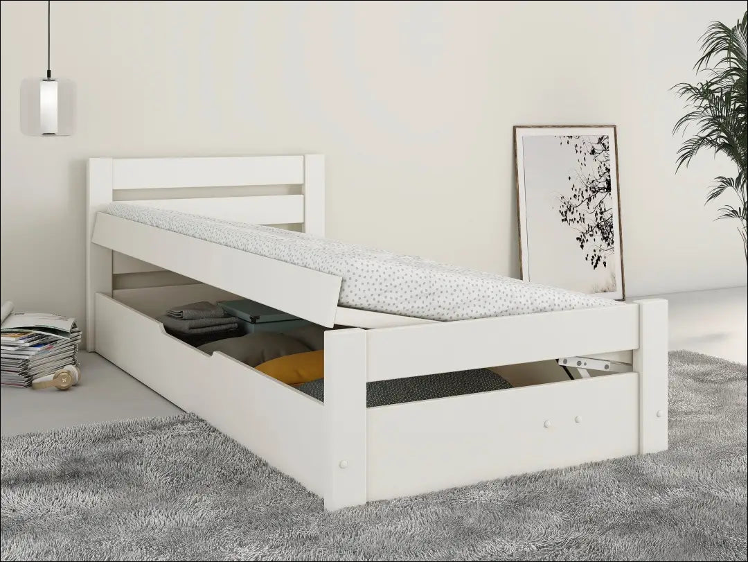 Lova su patalynės dėže (90x200cm) GI961 - €190 Save 50% 100-200, __label:Pristatymas 1-2 d.d., color-balta,