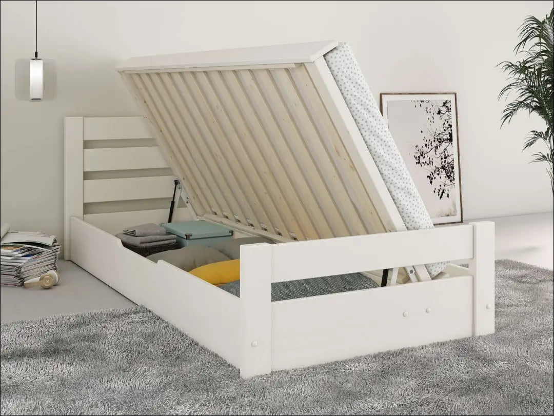 Lova su patalynės dėže (90x200cm) GI961 - €190 Save 50% 100-200, __label:Pristatymas 1-2 d.d., color-balta,