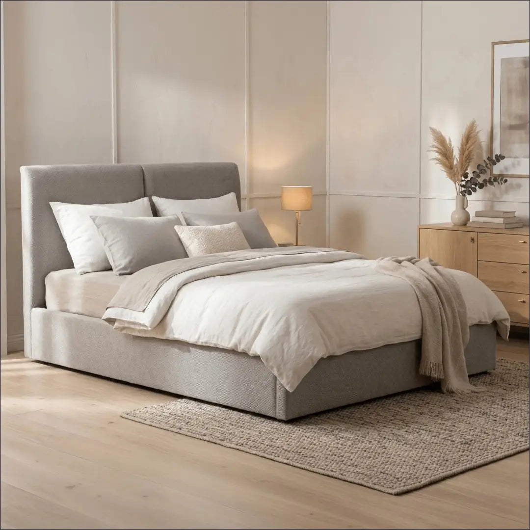 Lova su patalynės dėže audiniu pilkos spalvos 140x200 TE1254 - €368 Save 15% __label:Pristatymas 5-14 d.d., elite,