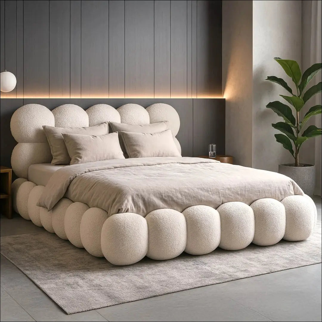 Lova su patalynės dėže buklė audinio audiniu kreminės spalvos 140x200 TE971 - €678 Save 15% __label:Pristatymas 5-14