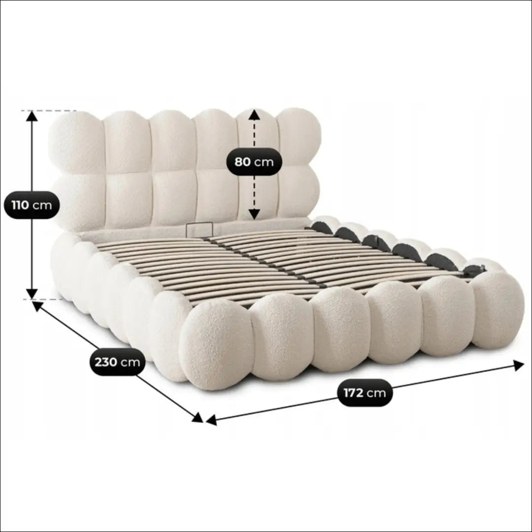 Lova su patalynės dėže buklė audinio audiniu kreminės spalvos 140x200 TE971 - €657 Save 15% __label:Pristatymas 5-14
