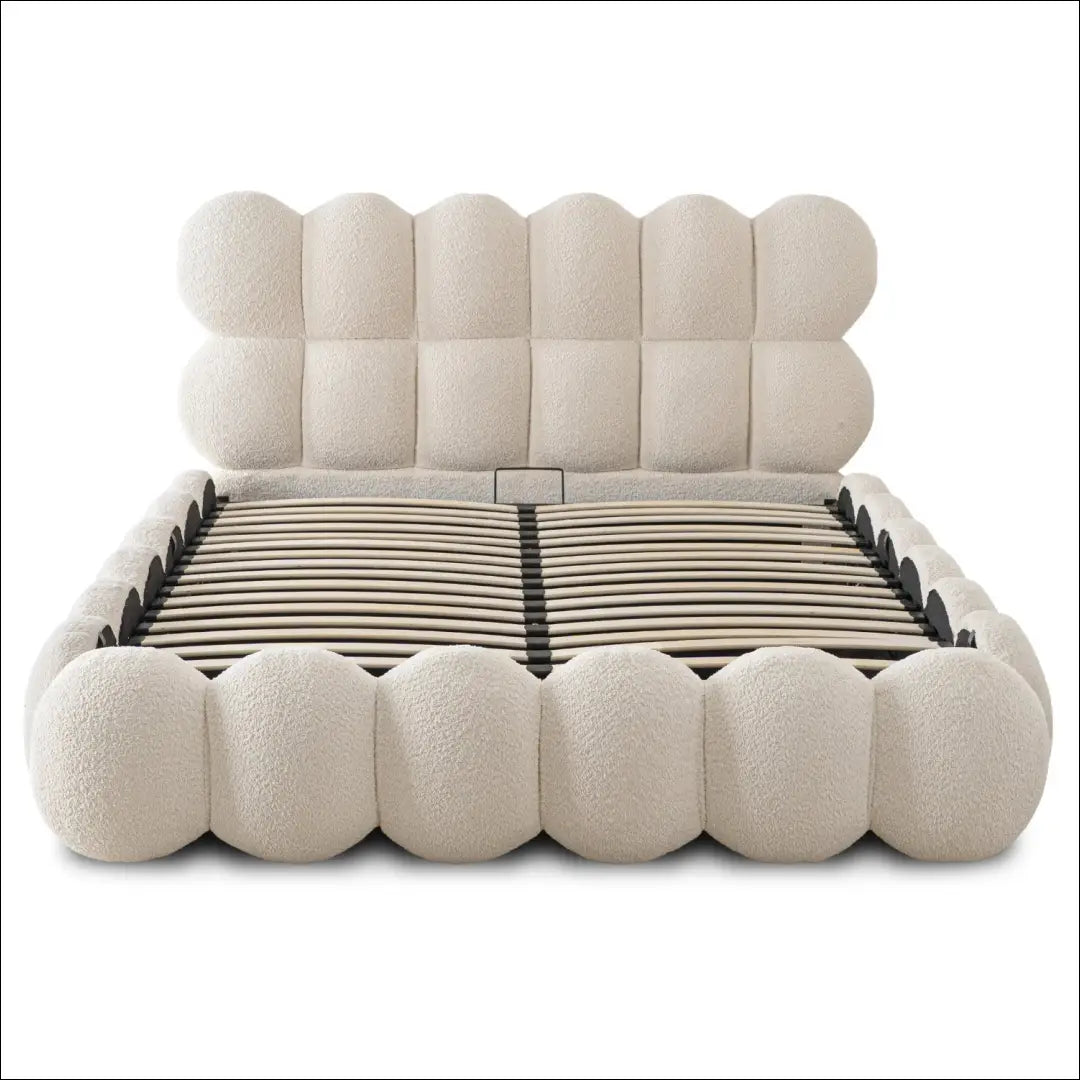 Lova su patalynės dėže buklė audinio audiniu kreminės spalvos 140x200 TE971 - €657 Save 15% __label:Pristatymas 5-14