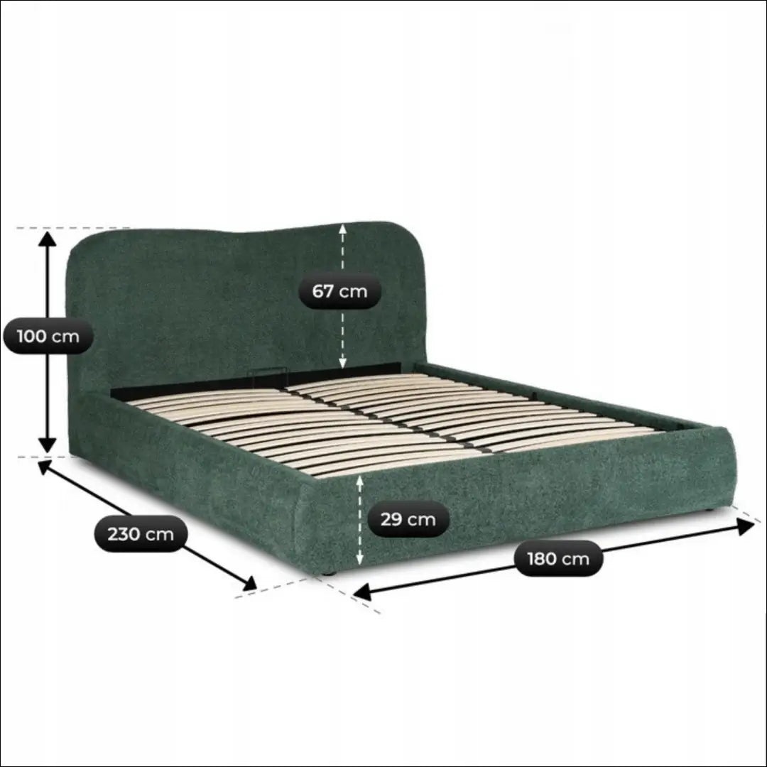 Lova su patalynės dėže buklė audinio audiniu žalios spalvos 160x200 TE846 - €416 Save 15% __label:Pristatymas 5-14