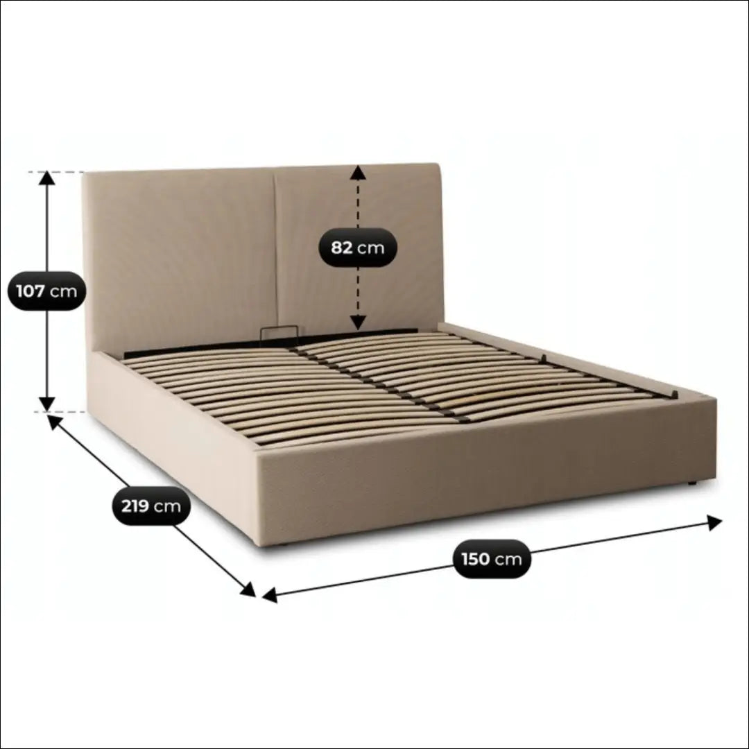 Lova su patalynės dėže korduro audiniu smėlio spalvos 140x200 TE1027 - €350 Save 15% __label:Pristatymas 5-14 d.d.,