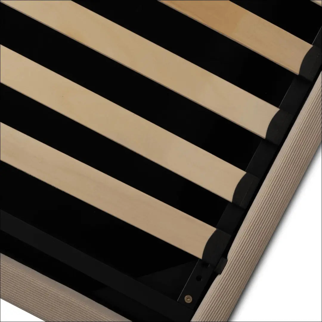 Lova su patalynės dėže korduro audiniu smėlio spalvos 140x200 TE1027 - €350 Save 15% __label:Pristatymas 5-14 d.d.,