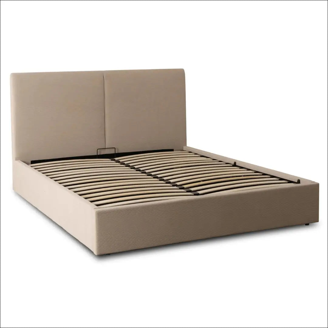 Lova su patalynės dėže korduro audiniu smėlio spalvos 140x200 TE1027 - €350 Save 15% __label:Pristatymas 5-14 d.d.,
