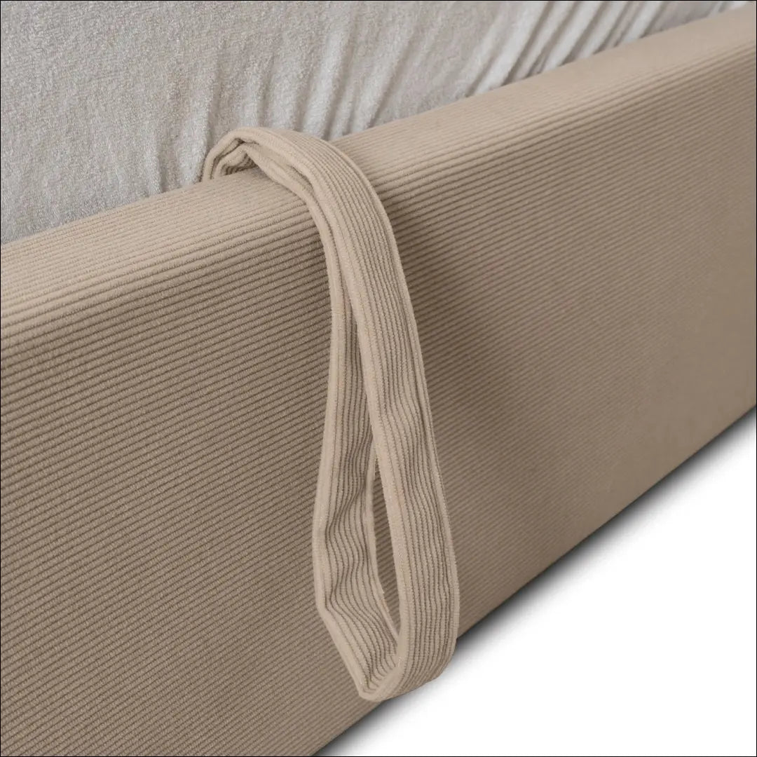 Lova su patalynės dėže korduro audiniu smėlio spalvos 140x200 TE1027 - €350 Save 15% __label:Pristatymas 5-14 d.d.,