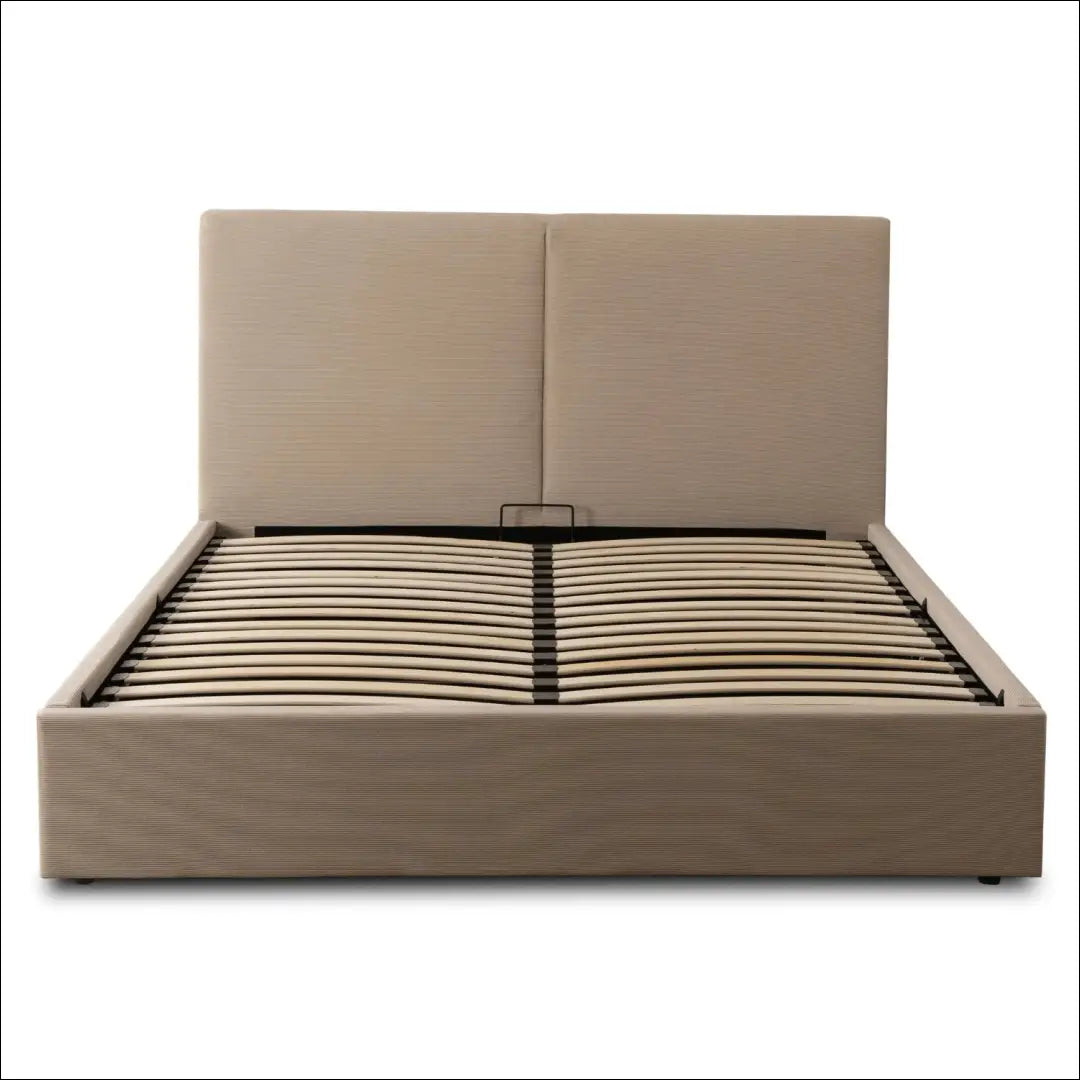 Lova su patalynės dėže korduro audiniu smėlio spalvos 140x200 TE1027 - €350 Save 15% __label:Pristatymas 5-14 d.d.,