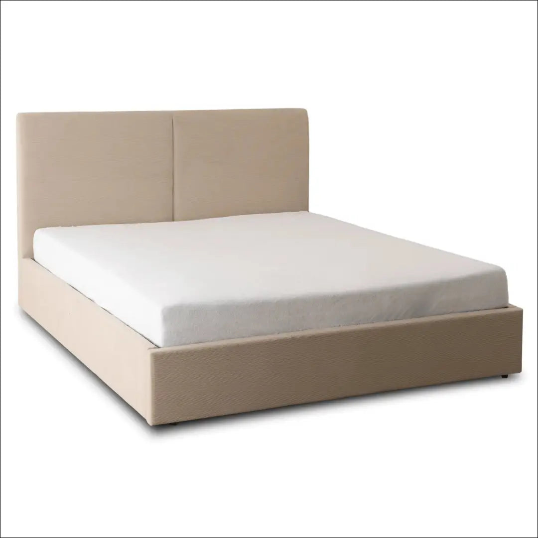 Lova su patalynės dėže korduro audiniu smėlio spalvos 140x200 TE1027 - €350 Save 15% __label:Pristatymas 5-14 d.d.,