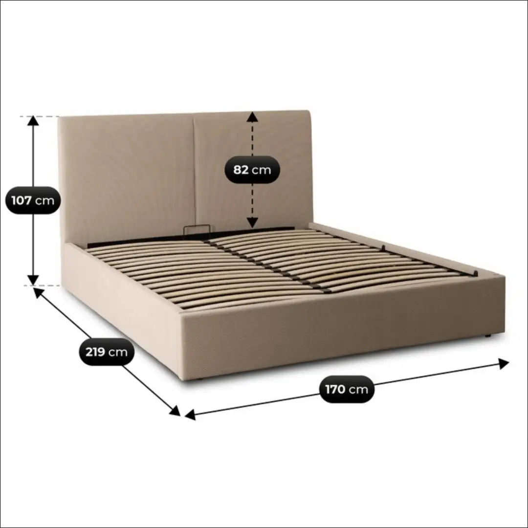 Lova su patalynės dėže korduro audiniu smėlio spalvos 160x200 TE1025 - €389 Save 15% __label:Pristatymas 5-14 d.d.,