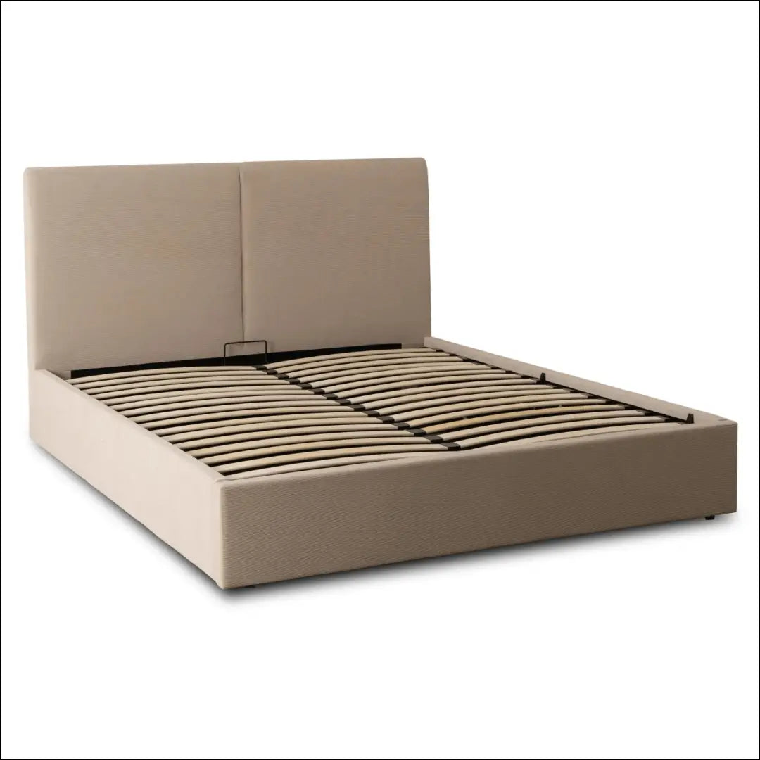 Lova su patalynės dėže korduro audiniu smėlio spalvos 160x200 TE1025 - €389 Save 15% __label:Pristatymas 5-14 d.d.,