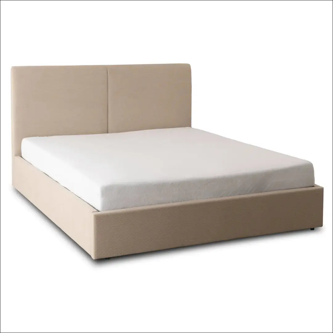 Lova su patalynės dėže korduro audiniu smėlio spalvos 160x200 TE1025 - €389 Save 15% __label:Pristatymas 5-14 d.d.,