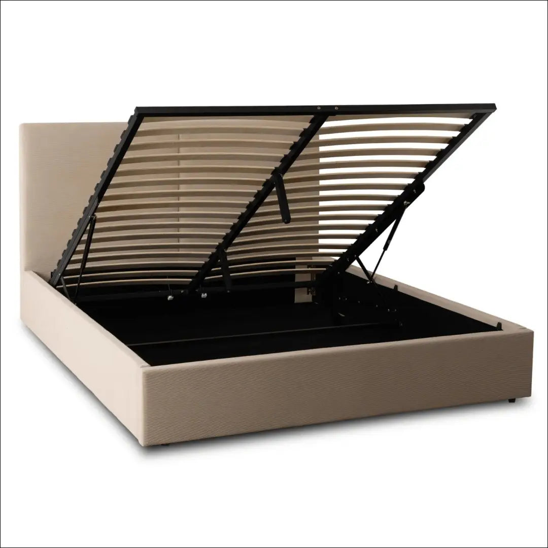 Lova su patalynės dėže korduro audiniu smėlio spalvos 160x200 TE1025 - €389 Save 15% __label:Pristatymas 5-14 d.d.,