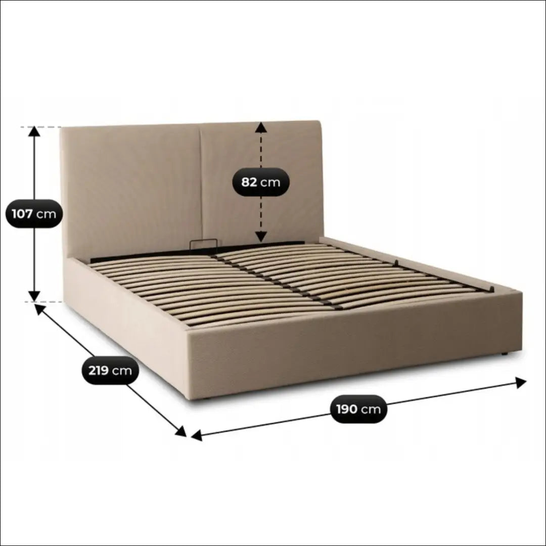 Lova su patalynės dėže korduro audiniu smėlio spalvos 180x200 TE1028 - €400 Save 15% __label:Pristatymas 5-14 d.d.,