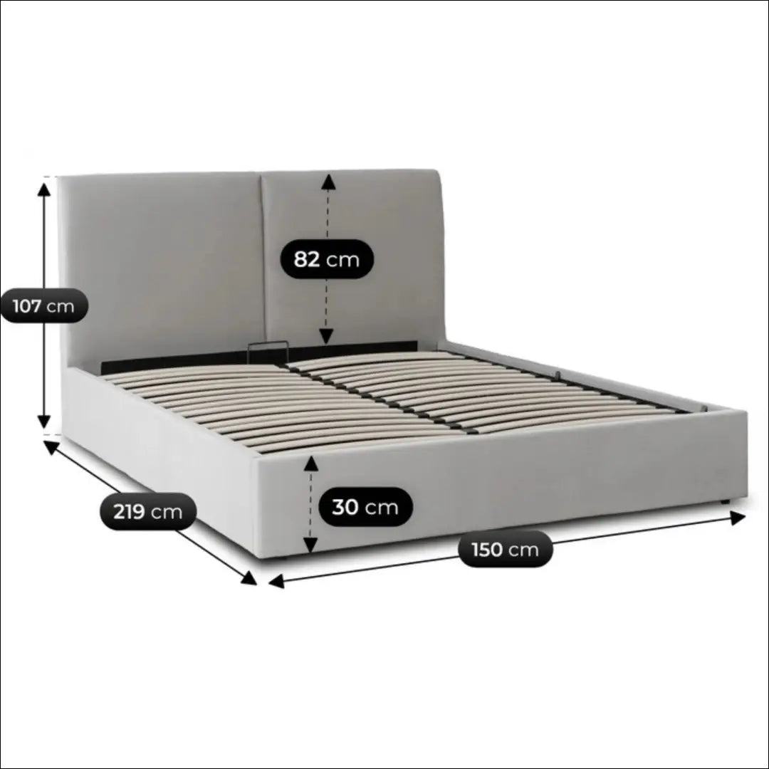 Lova su patalynės dėže veliūro audiniu pilkos spalvos 140x200 TE985 - €327 Save 15% __label:Pristatymas 5-14 d.d.,