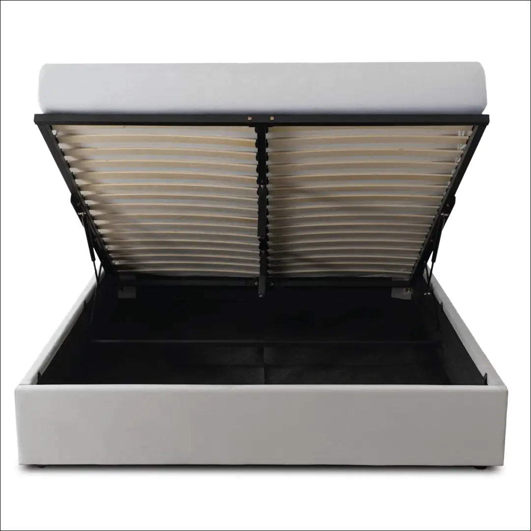 Lova su patalynės dėže veliūro audiniu pilkos spalvos 140x200 TE985 - €327 Save 15% __label:Pristatymas 5-14 d.d.,
