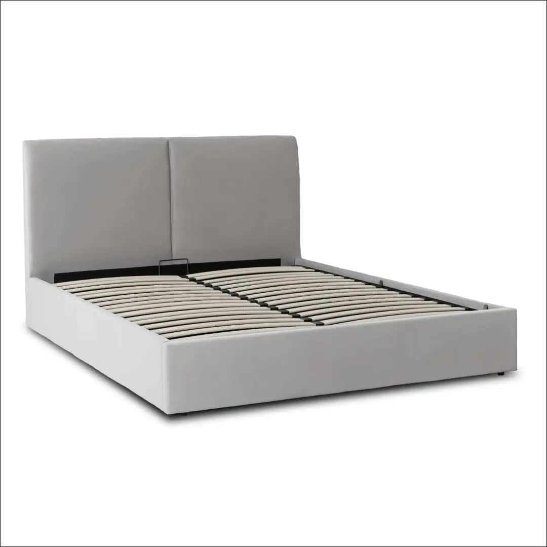Lova su patalynės dėže veliūro audiniu pilkos spalvos 140x200 TE985 - €327 Save 15% __label:Pristatymas 5-14 d.d.,