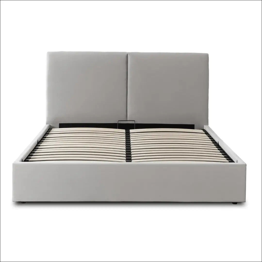 Lova su patalynės dėže veliūro audiniu pilkos spalvos 140x200 TE985 - €327 Save 15% __label:Pristatymas 5-14 d.d.,