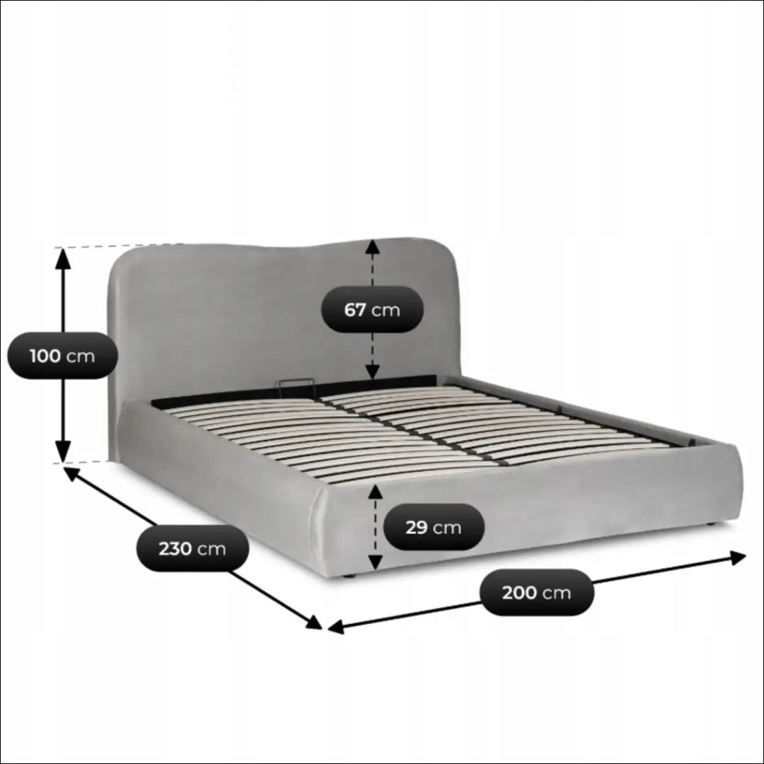 Lova su patalynės dėže veliūro audiniu pilkos spalvos 180x200 TE875 - €471 Save 15% __label:Pristatymas 5-14 d.d.,
