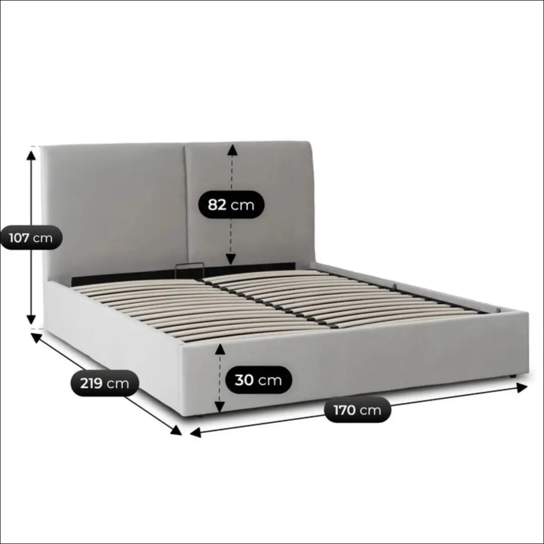 Lova su patalynės dėže veliūro audiniu pilkos spalvos / kreminės 160x200 TE987 - €371 Save 15% __label:Pristatymas 5-14