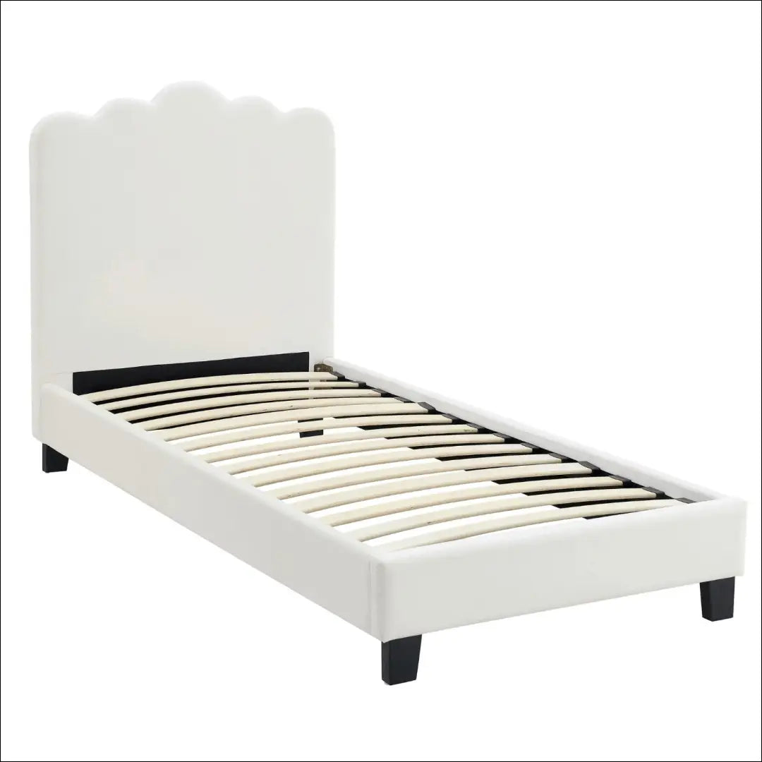 Lova su veliūro audiniu kreminės spalvos 90x200 TE955 - €207 Save 15% __label:Pristatymas 5-14 d.d., elite, over-200,