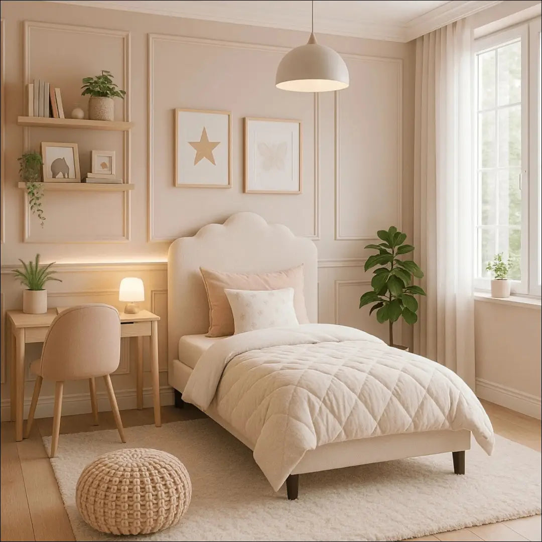 Lova su veliūro audiniu kreminės spalvos 90x200 TE955 - €207 Save 15% __label:Pristatymas 5-14 d.d., elite, over-200,