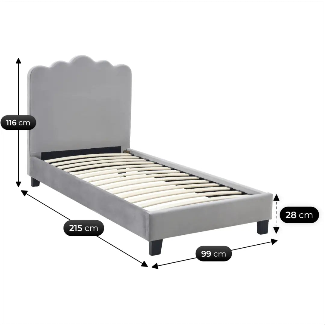 Lova su veliūro audiniu pilkos spalvos 90x200 TE956 - €207 Save 15% __label:Pristatymas 5-14 d.d., elite, over-200,