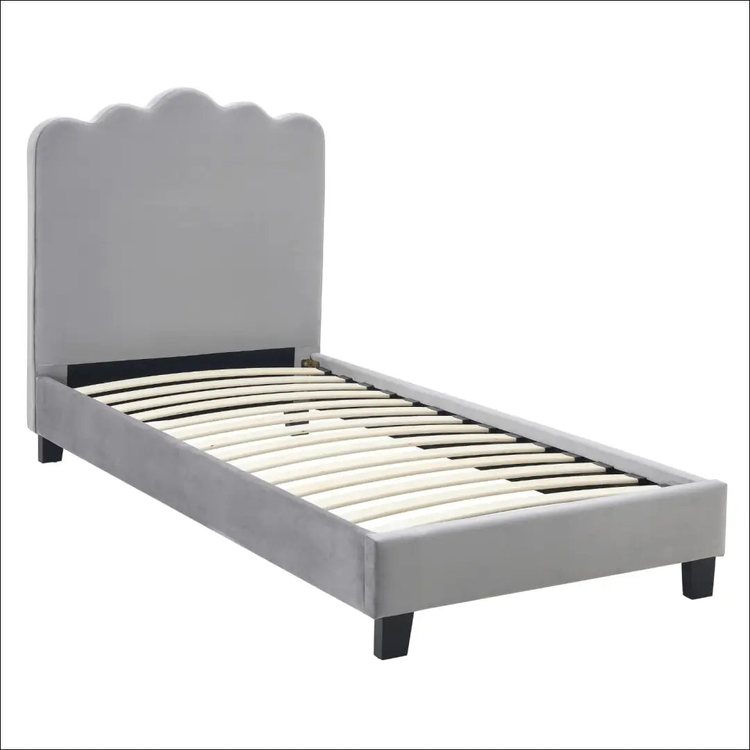 Lova su veliūro audiniu pilkos spalvos 90x200 TE956 - €207 Save 15% __label:Pristatymas 5-14 d.d., elite, over-200,