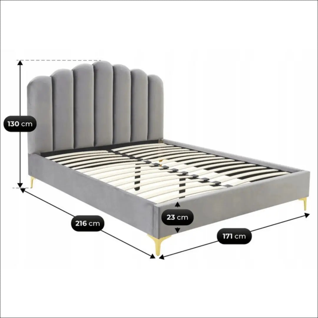Lova su veliūro audiniu pilkos spalvos / smėlio 160x200 TE953 - €301 Save 15% __label:Pristatymas 5-14 d.d., elite,