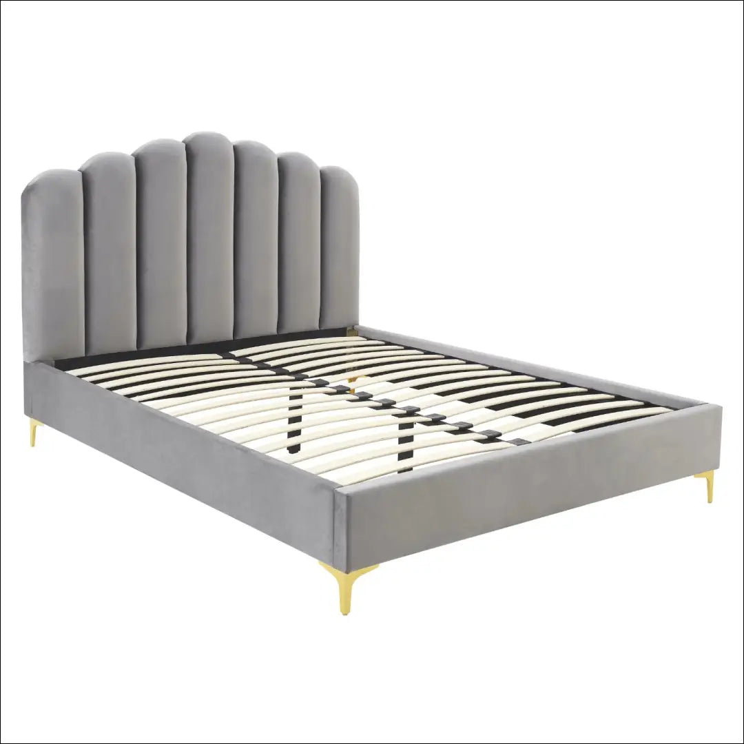 Lova su veliūro audiniu pilkos spalvos / smėlio 160x200 TE953 - €301 Save 15% __label:Pristatymas 5-14 d.d., elite,