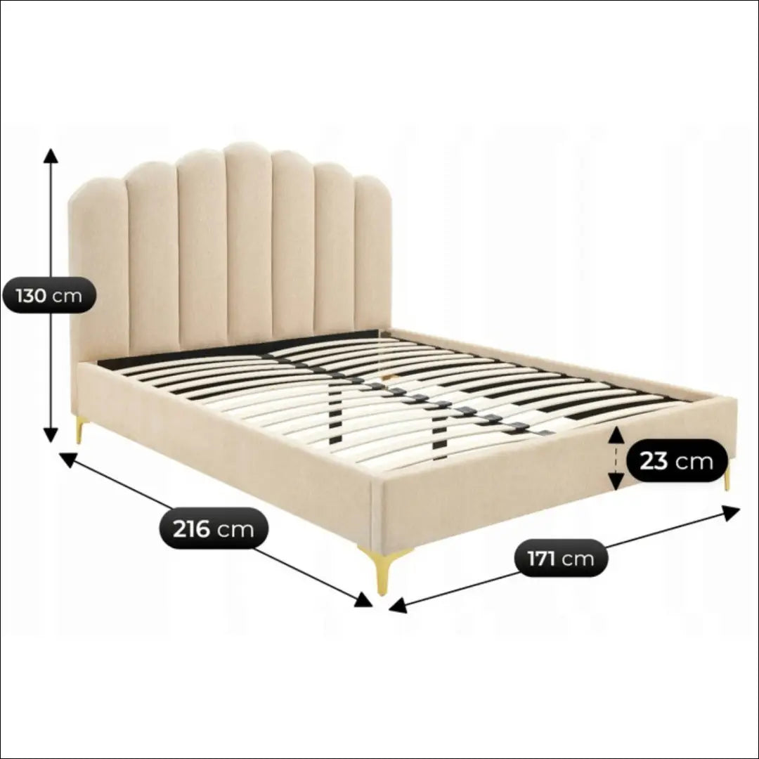 Lova su veliūro audiniu smėlio spalvos 160x200 TE952 - €301 Save 15% __label:Pristatymas 5-14 d.d., elite, over-200,