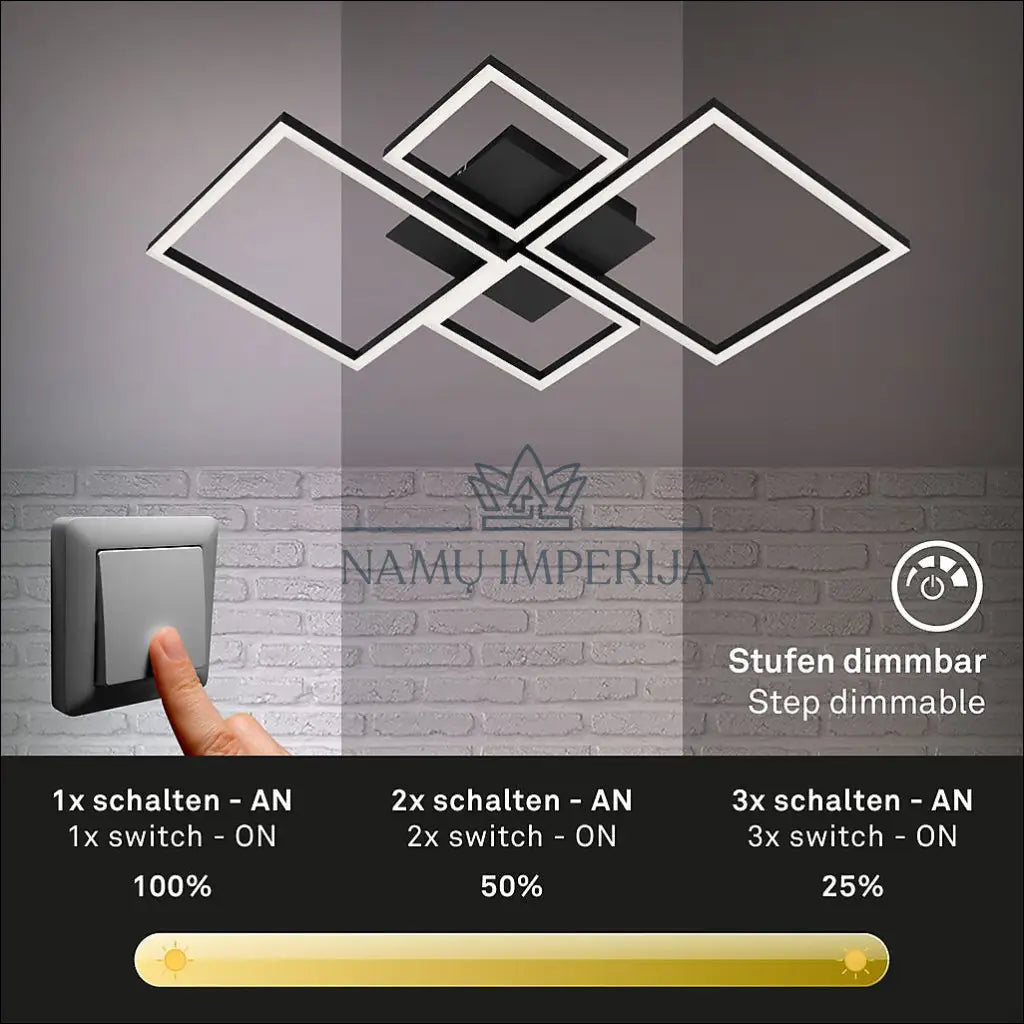 Lubinis LED šviestuvas DI10126 - €53 Save 50% 50-100, __label:Pristatymas 1-2 d.d., color-juoda, interjeras,