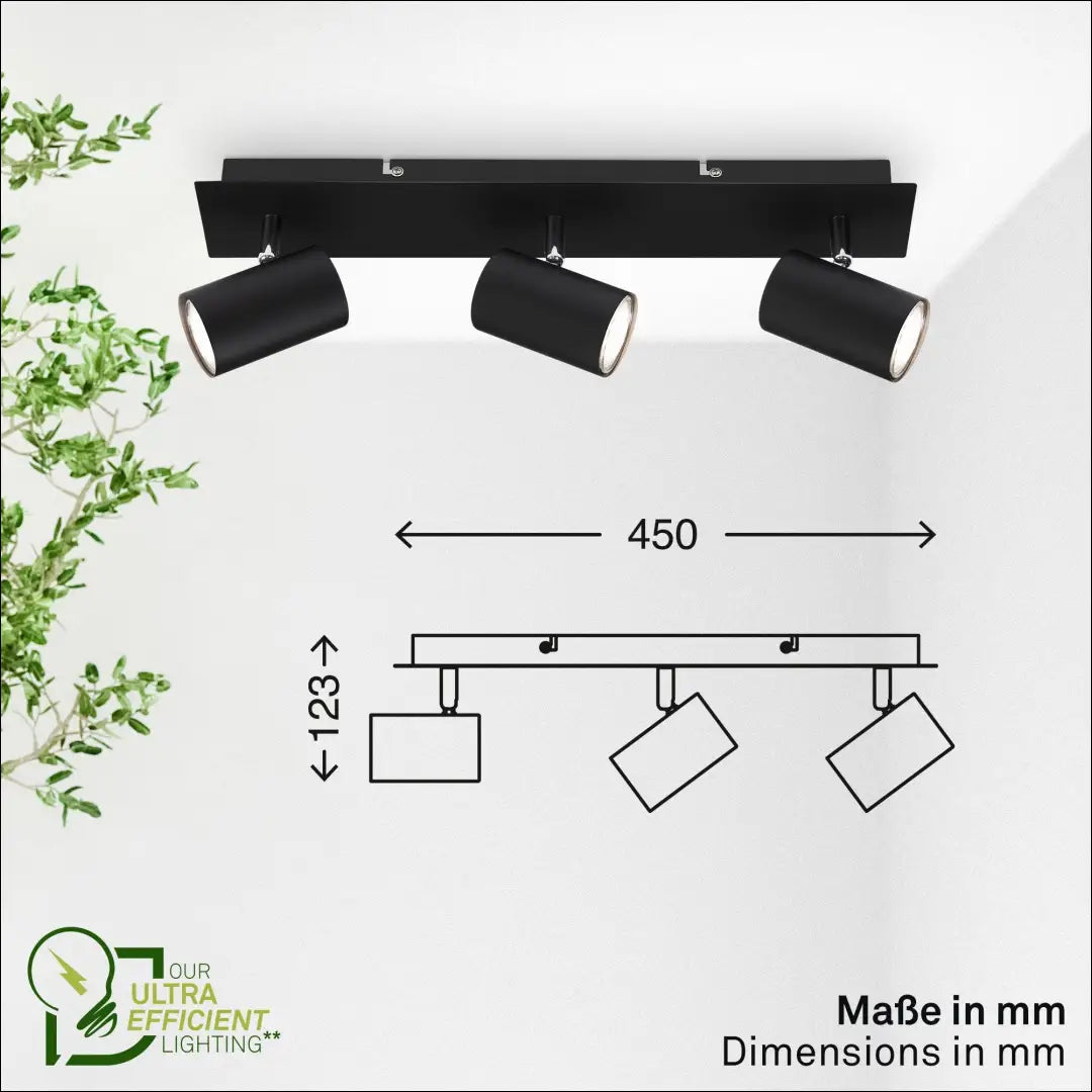 Lubinis LED šviestuvas DI12318 - €29 Save 50% 25-50, __label:Pristatymas 1-2 d.d., color-juoda, interjeras,