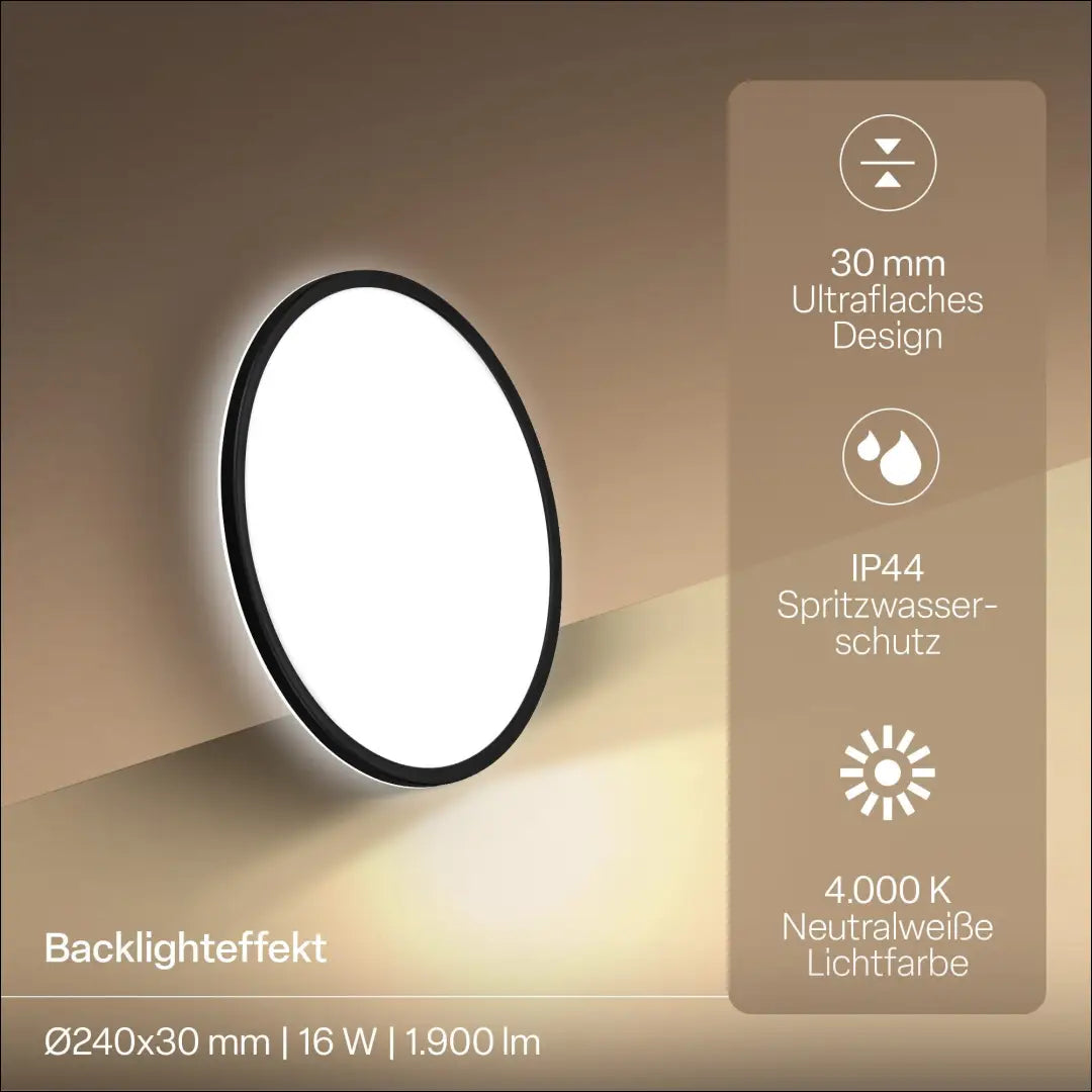 Lubinis LED šviestuvas DI12427 - €12 Save 50% __label:Pristatymas 1-2 d.d., color-juoda, interjeras,