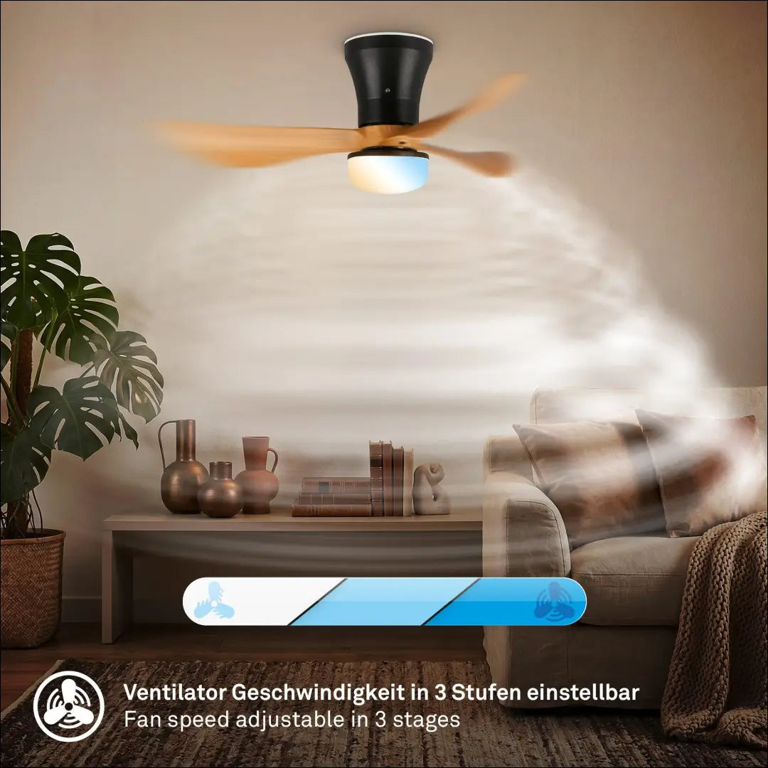 Lubinis LED šviestuvas su ventiliatoriumi DI12387 - €49 Save 50% 25-50, __label:Pristatymas 1-2 d.d., color-juoda,