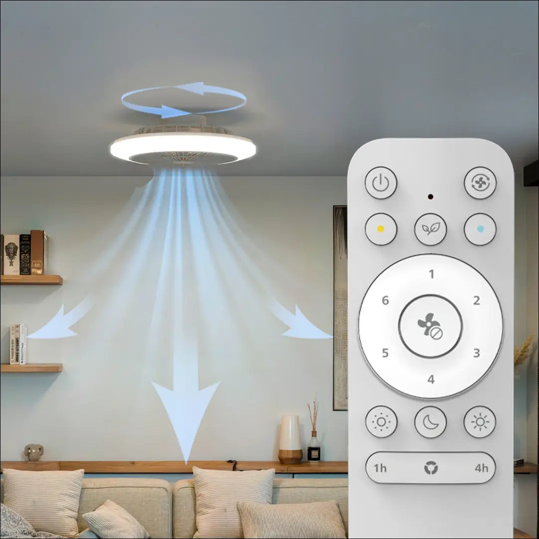 Lubinis LED šviestuvas-ventiliatorius DI12399 - €60 Save 50% 50-100, __label:Pristatymas 1-2 d.d., color-balta,
