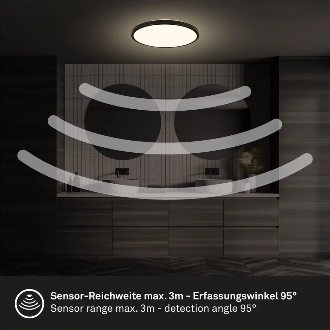Lubinis LED vonios šviestuvas DI12456 - €22 Save 50% __label:Pristatymas 1-2 d.d., color-juoda, interjeras,