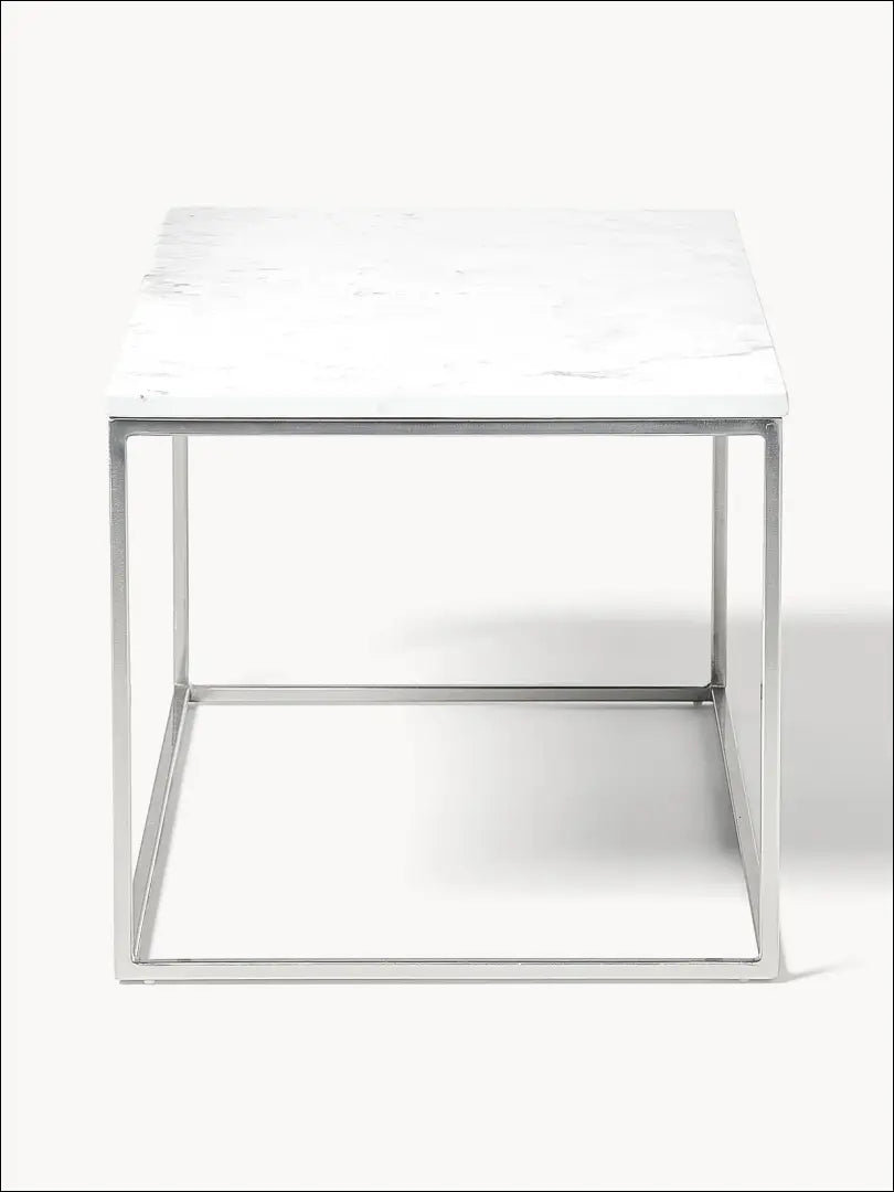 Marmurinis kavos staliukas SI1770 - €139 Save 55% 100-200, __label:Pristatymas 1-2 d.d., color-balta, color-sidabrine,