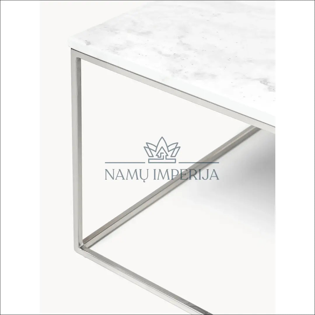 Marmurinis kavos staliukas SI1770 €108 Save 65% 100 200, __label:Pristatymas 1 2 d.d., color balta, sidabrine,