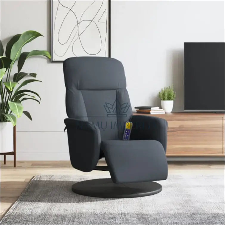 Masažinis fotelis MI529 - €105 Save 50% 100-200, color-pilka, foteliai, material-aksomas, minksti Aksomas | Namų