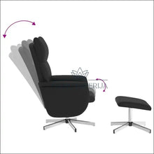 Augšupielādējiet attēlu galerijas skatā Masažinis fotelis su pėdų kėdute MI517 - €94 Save 50% 50-100, color-juoda, color-sidabrine, foteliai,
