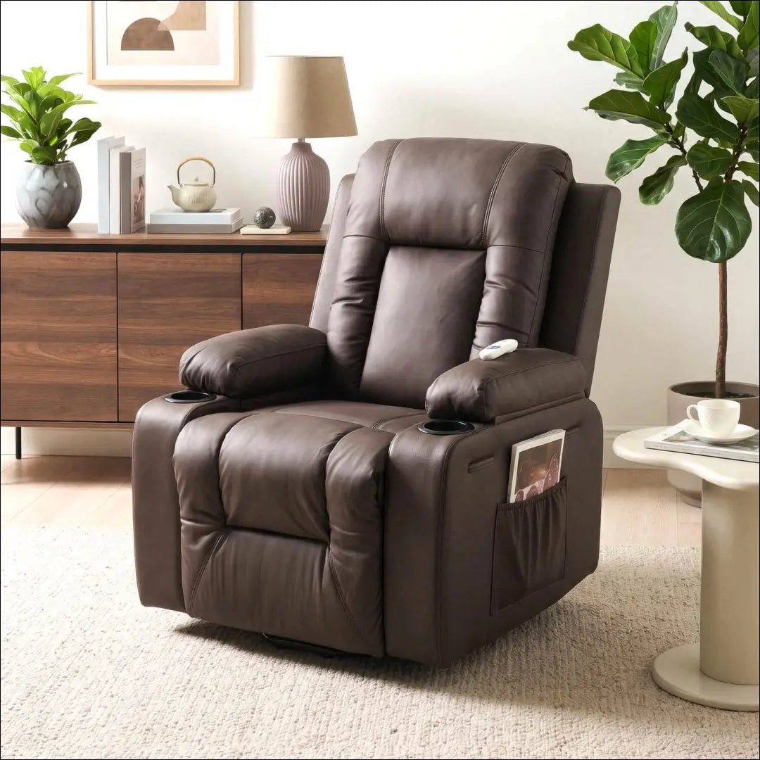 Masažinis krėslas tamsiai ruda eko oda TE1302 - €324.51 Save 15% __label:Pristatymas 5-14 d.d., Newelite Naujausi