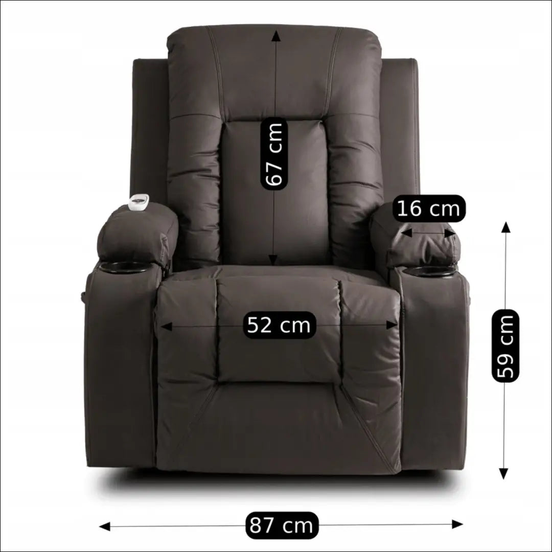 Masažinis krėslas tamsiai ruda eko oda TE1302 - €324.51 Save 15% __label:Pristatymas 5-14 d.d., Newelite Naujausi