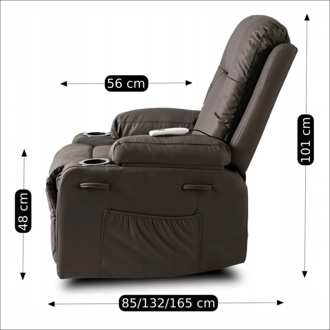 Masažinis krėslas tamsiai ruda eko oda TE1302 - €324.51 Save 15% __label:Pristatymas 5-14 d.d., Newelite Naujausi